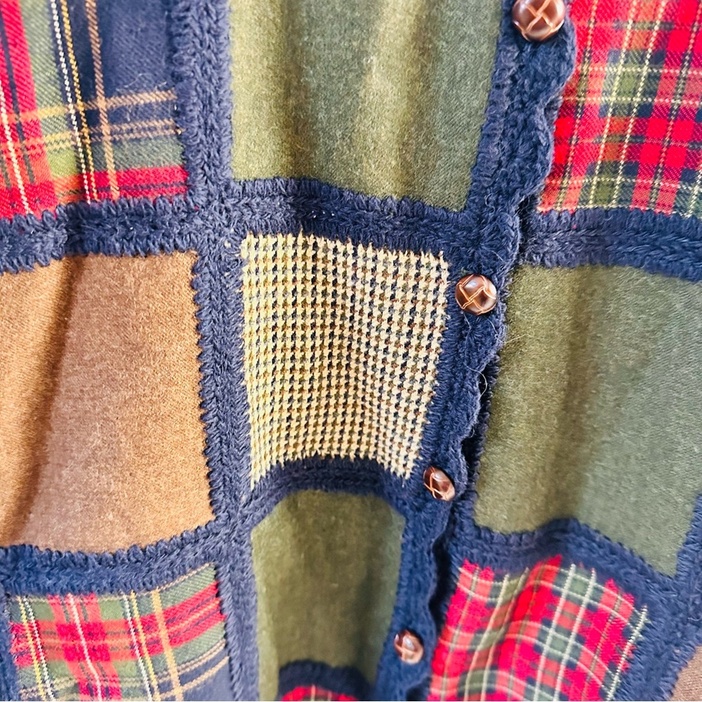 Vintage Robert Scott Wool Patchwork Cardigan Swea… - image 5